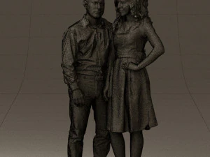 woman and man in dance dresses 0584 3d print ready 3D Print Model