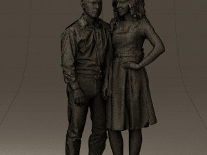 woman and man in dance dresses 0584 3d print ready Modèles 3D en vedette