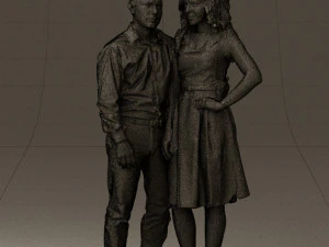 woman and man in dance dresses 0584 3d print ready 3D Print Model