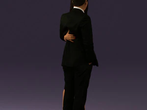 man and woman in evening dresses 0591 3D Model