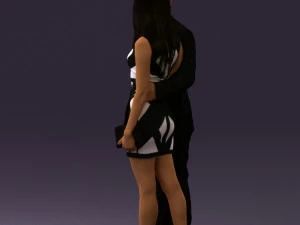 man and woman in evening dresses 0591 3D Model