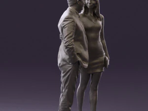 man and woman in evening dresses 0591 3D Model