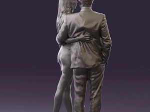 man and woman in evening dresses 0591 3D Model
