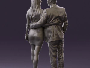 man and woman in evening dresses 0591 3D Model