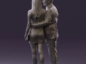 man and woman in evening dresses 0591 3D Model