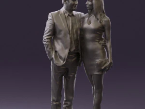 man and woman in evening dresses 0591 3D Model