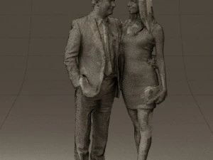 man and woman in evening dresses 0591 3D Model