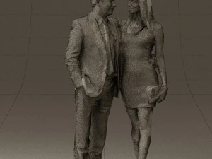 man and woman in evening dresses 0591 3D Model