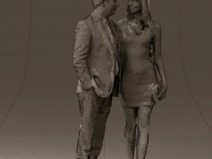 man and woman in evening dresses 0591 3D Model