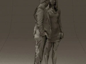 man and woman in evening dresses 0591 3D Model