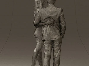 man and woman in evening dresses 0591 3D Model