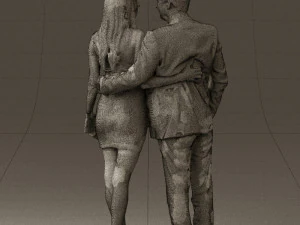 man and woman in evening dresses 0591 3D Model