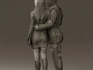 man and woman in evening dresses 0591 3D Model