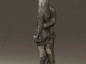 man and woman in evening dresses 0591 3D Model