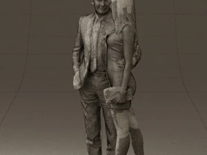 man and woman in evening dresses 0591 3D Model