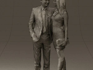 man and woman in evening dresses 0591 3D Model