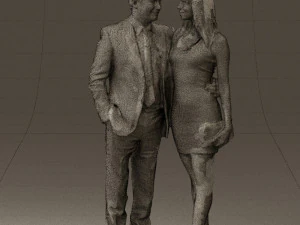 man and woman in evening dresses 0591 3D Model