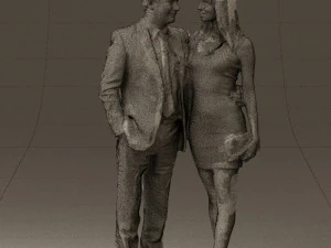 man and woman in evening dresses 0591 3D Model