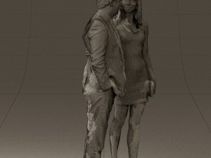 man and woman in evening dresses 0591 3D Print Model