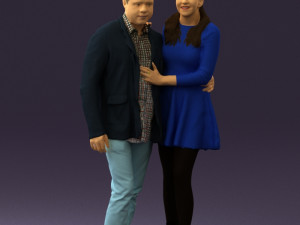 man and woman in blue dress 0596 3Dモデル