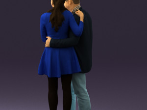 man and woman in blue dress 0596 3Dモデル