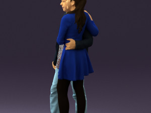 man and woman in blue dress 0596 3Dモデル