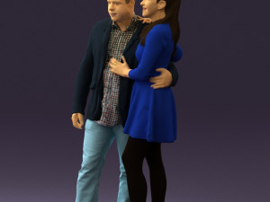 man and woman in blue dress 0596 3Dモデル