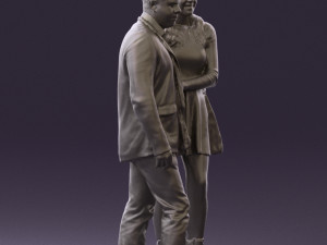 man and woman in blue dress 0596 3Dモデル