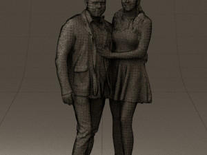 man and woman in blue dress 0596 3Dモデル