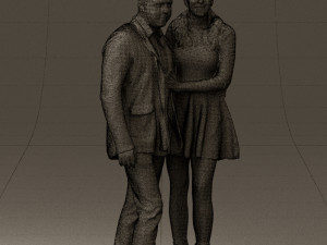 man and woman in blue dress 0596 3Dモデル