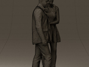 man and woman in blue dress 0596 3Dモデル