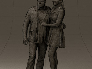 man and woman in blue dress 0596 3Dモデル