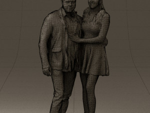 man and woman in blue dress 0596 3Dモデル