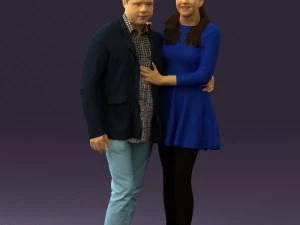 man and woman in blue dress 0596 3d print ready 3D Print Model