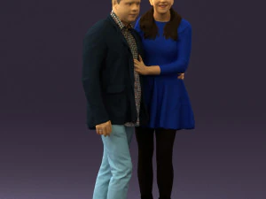 man and woman in blue dress 0596 3d print ready 3D Print Model