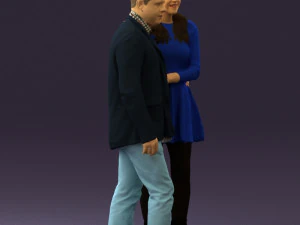 man and woman in blue dress 0596 3d print ready 3D Print Model