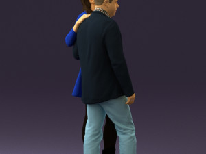 man and woman in blue dress 0596 3d print ready 3D Print Model