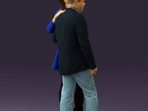 man and woman in blue dress 0596 3d print ready 3D Print Model