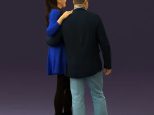 man and woman in blue dress 0596 3d print ready 3D Print Model