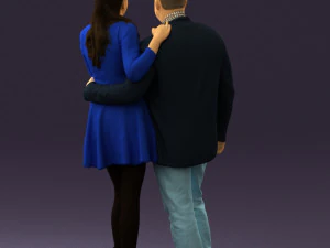 man and woman in blue dress 0596 3d print ready 3D Print Model