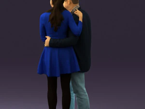 man and woman in blue dress 0596 3d print ready 3D Print Model