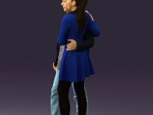 man and woman in blue dress 0596 3d print ready 3D Print Model