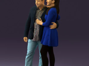 man and woman in blue dress 0596 3d print ready 3D Print Model