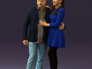man and woman in blue dress 0596 3d print ready 3D Print Model
