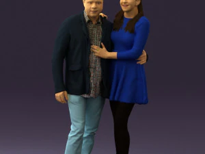 man and woman in blue dress 0596 3d print ready 3D Print Model