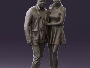 man and woman in blue dress 0596 3d print ready 3D Print Model