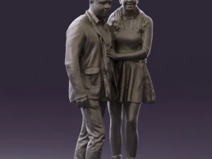man and woman in blue dress 0596 3d print ready 3D Print Model