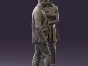 man and woman in blue dress 0596 3d print ready 3D Print Model