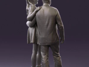 man and woman in blue dress 0596 3d print ready 3D Print Model