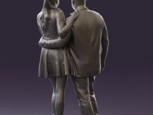 man and woman in blue dress 0596 3d print ready 3D Print Model
